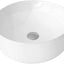 Fregadero redondo porcelana 16x16pulg color blanco