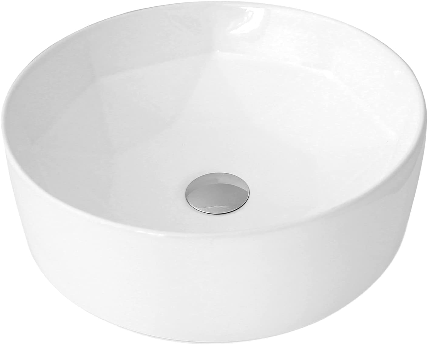 Fregadero redondo porcelana 16x16pulg color blanco