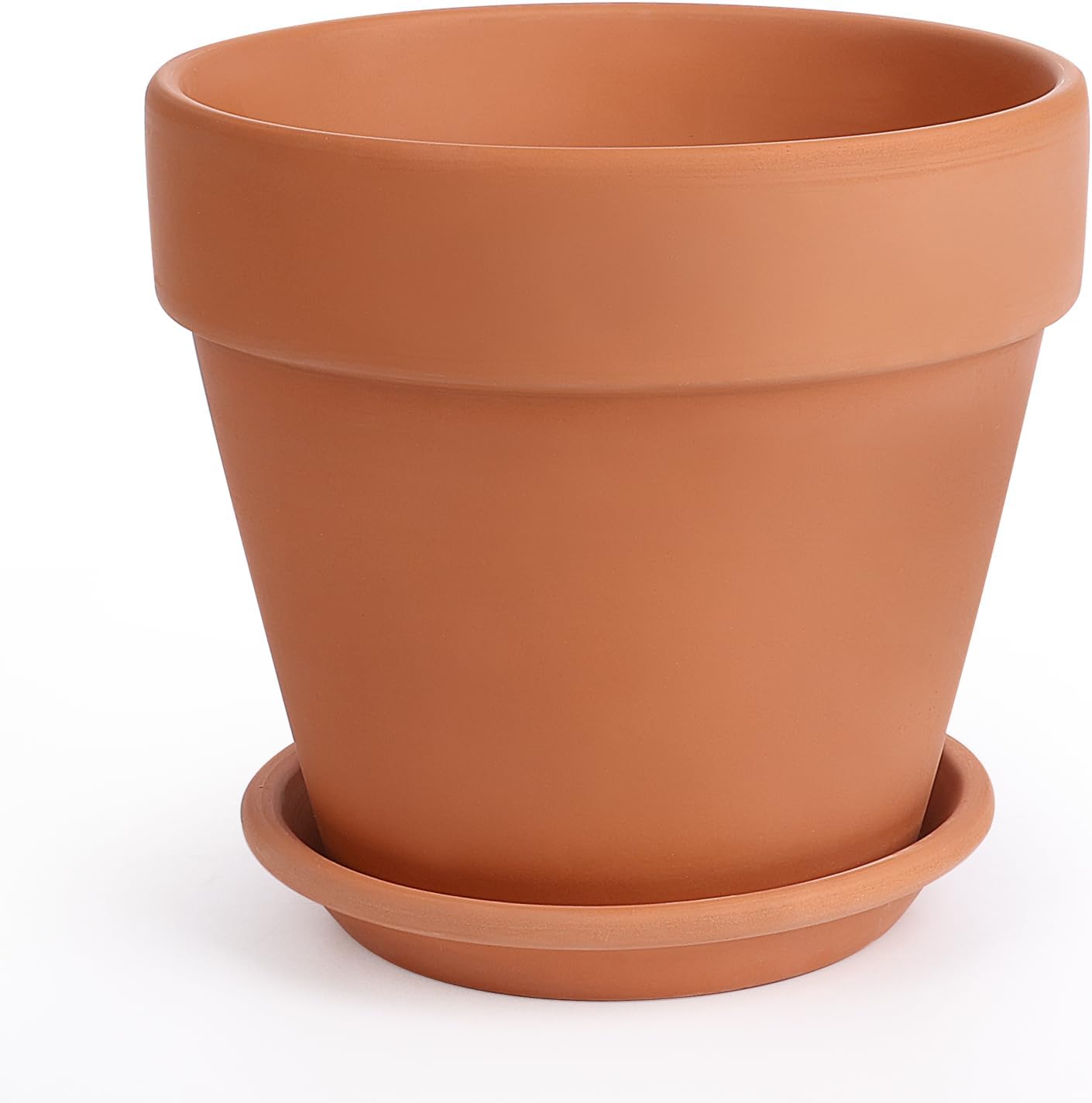 Maceta terracota 12pulg con platillo y orificio drenaje