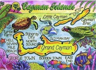 Imán mapa Caimán para nevera 2.5x3.5pulg