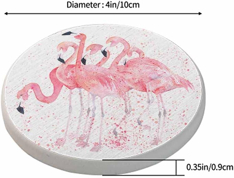 2 Pzas Posavasos Flamenco Rosa Diseño Tropical 4pulg