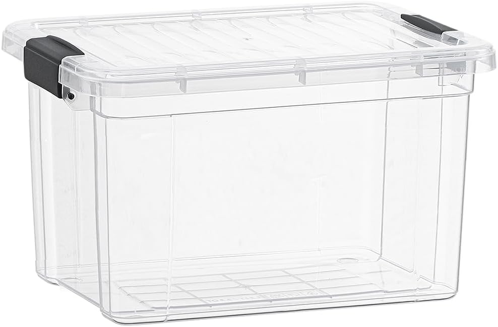 Caja plástico transparente 49qt con tapa apilable sin BPA