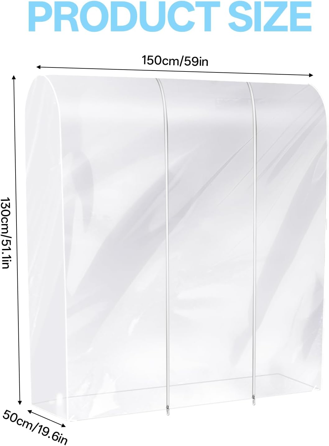 Funda transparente para perchero 6ft con cremalleras