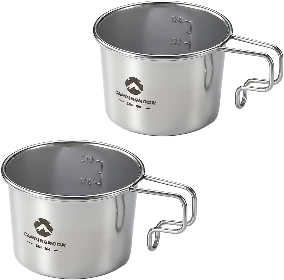 Taza café acero inox 5.4oz camping S-180 2 Pzas