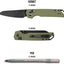 Cuchillo bolsillo plegable bloqueo barra D2 G10 verde