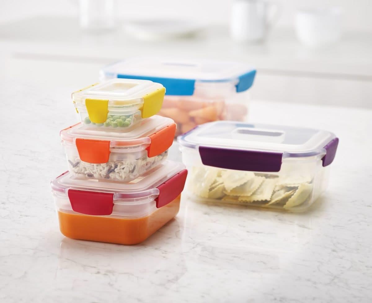 Set recipientes plástico con tapa hermética