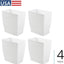Cubo basura plástico delgado rectangular 4 pzas color blanco