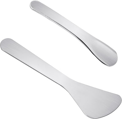 2 Espátulas Cosméticas Metal para Maquillaje y Cuidado de la Piel