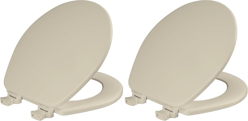 Asiento inodoro madera esmaltada hueso pack 2