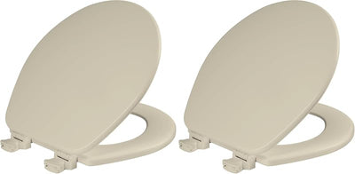 Asiento inodoro madera esmaltada hueso pack 2