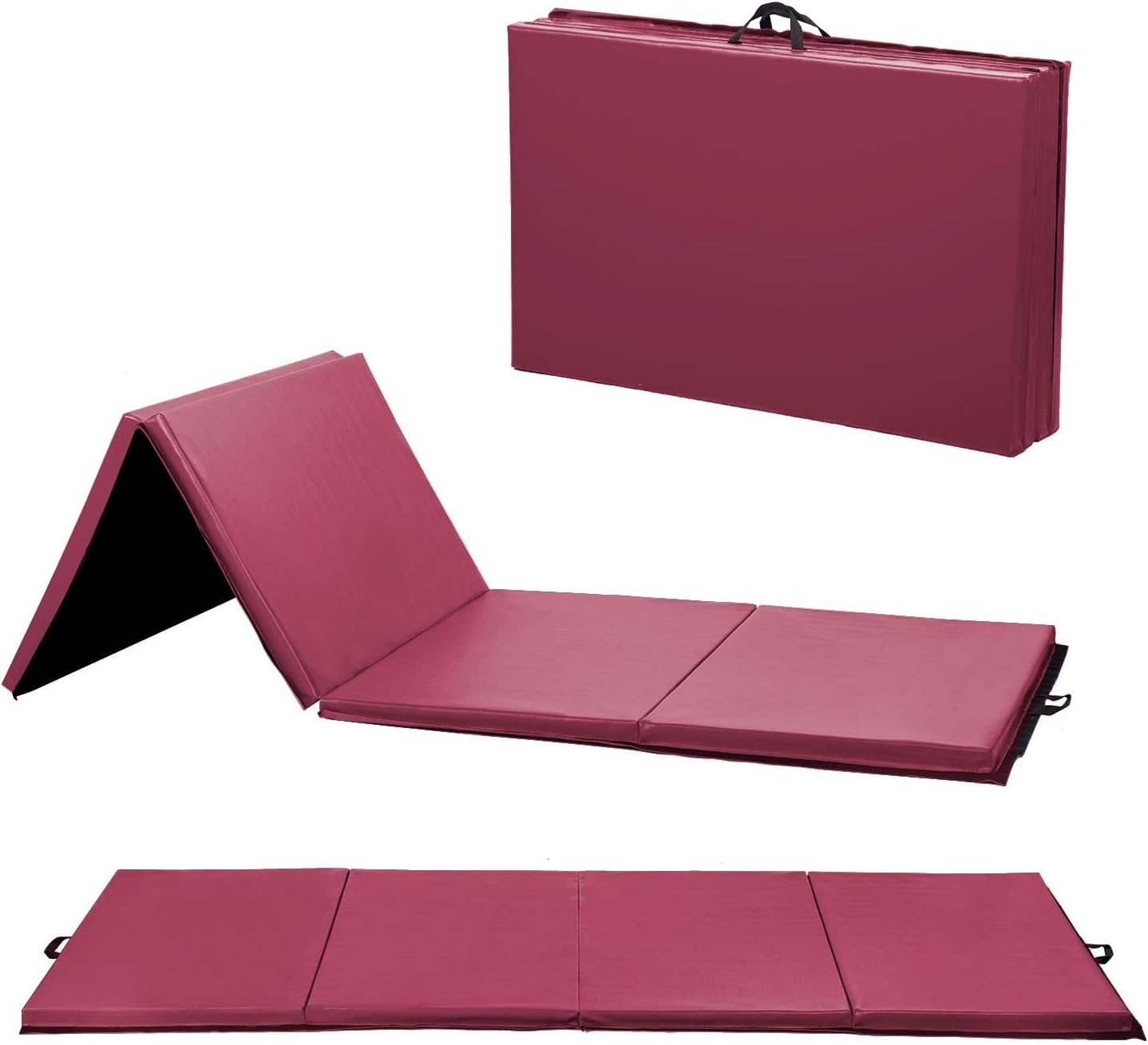 Colchoneta gimnasia portátil gruesa con asas plegable