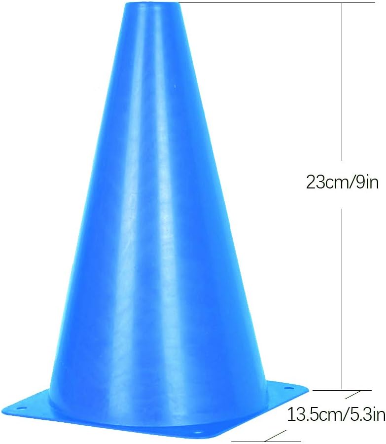 Conos tráfico 9pulg plástico azules entrenamiento fútbol