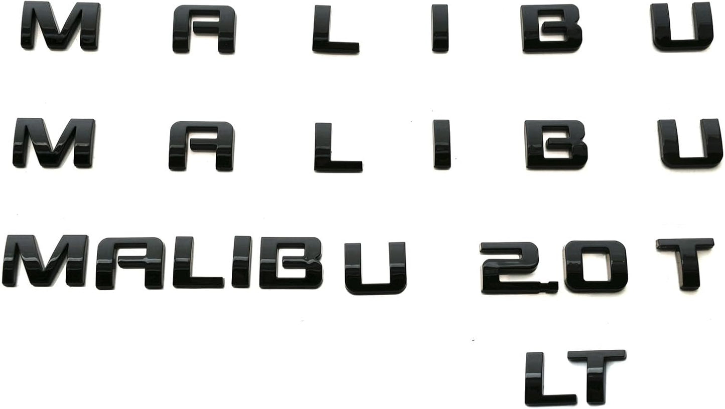 Set emblemas placa puerta 2.0T comp Malibu LT2025 negro