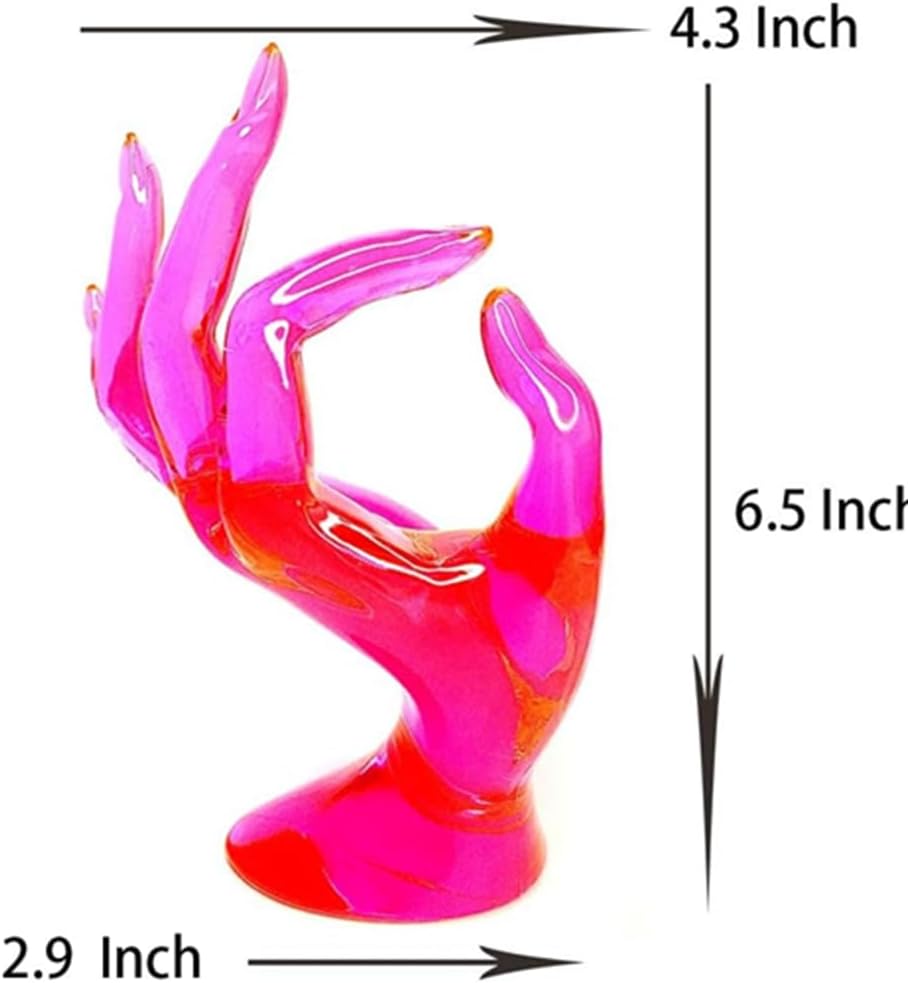 Soporte joyas forma mano decoración rosa Y2K regalo mujer