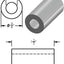 Espaciador aluminio negro 3/4x3/8 pulg redondo liso