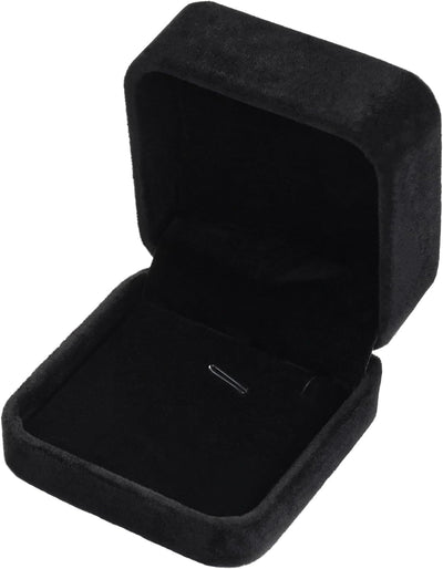 Caja terciopelo para collar joyería 2.8x2.8x1.6" Negro