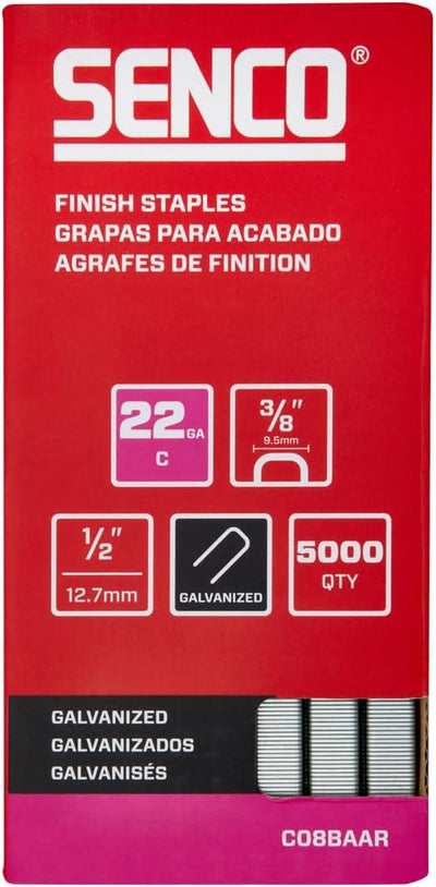 Grapas corona 3/8x1/2 pulg calibre 22 galvanizadas pack 5000