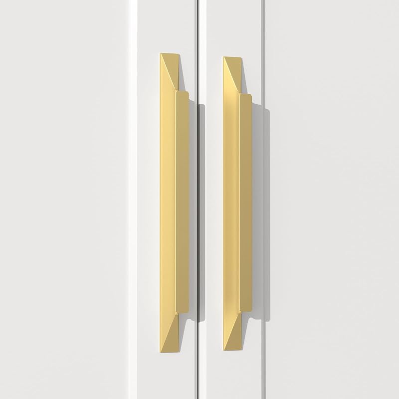 15 Tiradores Dorados Latón Cepillado 5" para Cajones Cocina
