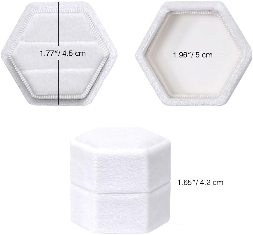 Caja terciopelo anillo compromiso 2 ranuras tapa desmontable