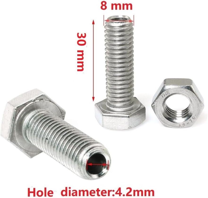 Tornillos hex M8x30 acero inox 304 para lámpara rosca