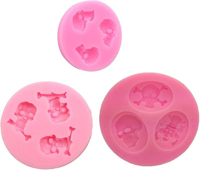 Moldes 3D silicona para fondant calavera y caramelo paquete 3