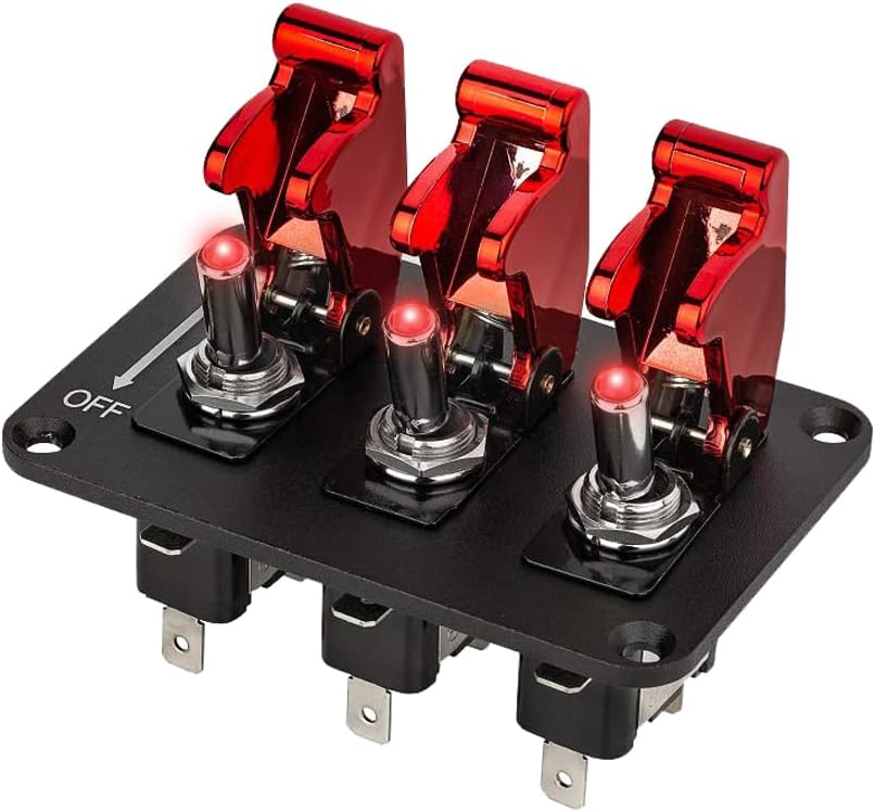 Panel interruptor palanca 12V coche carreras fibra carbono