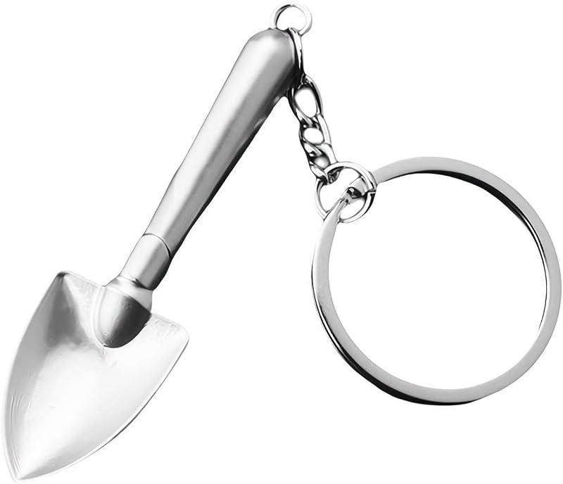 Llavero de plata con mini pala multiherramienta