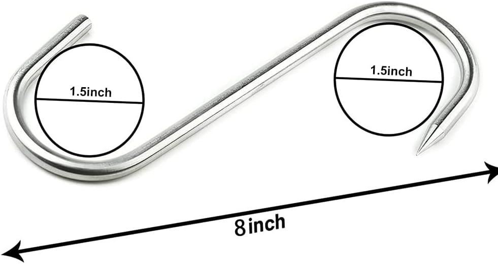 Ganchos carne acero inox 304 8" resistente para ahumar