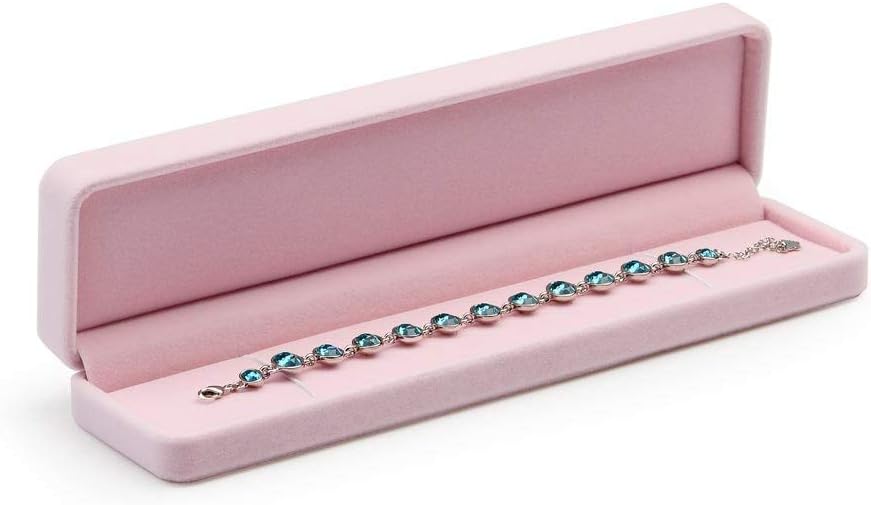 Caja terciopelo rosa para pulseras y collares