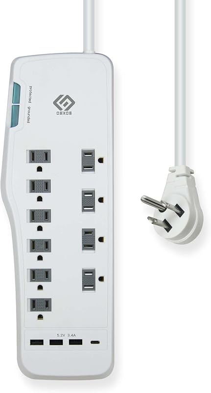 Regleta sobretensiones 10 tomas 4 USB 3.4A 6ft 15A UL