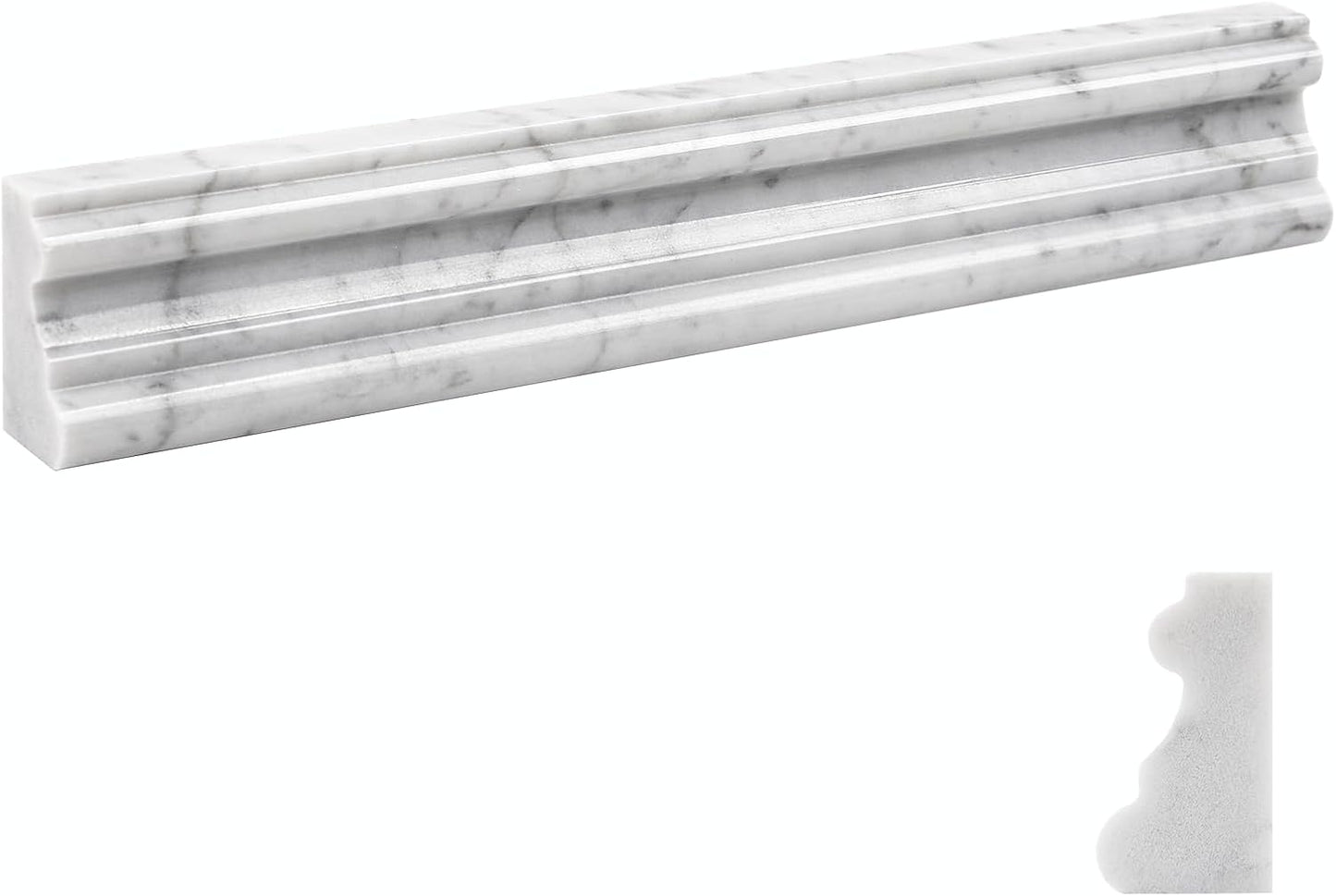 10 Pzas Moldura Corona Mármol Carrara 2x12pulg Borde