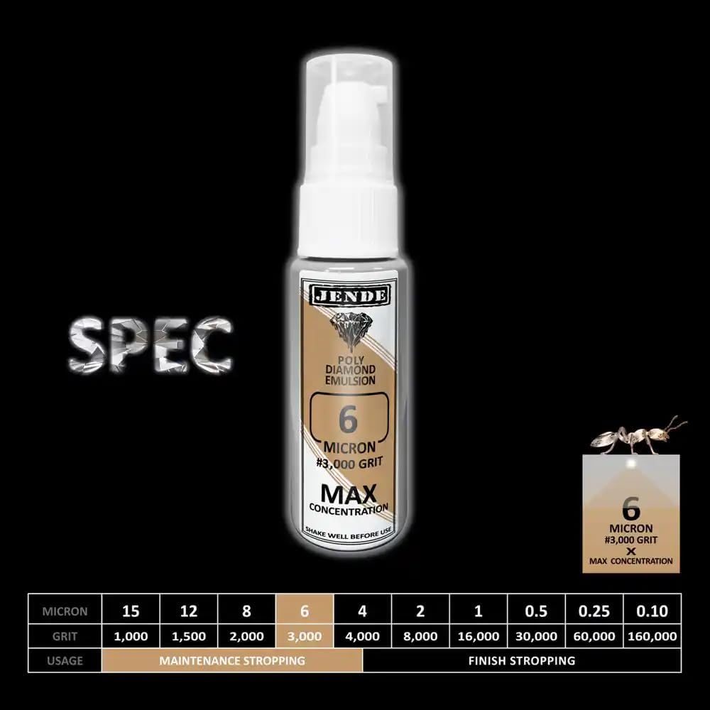 Emulsión bloqueo diamante 6 micrones 0.7oz corte cuchillo