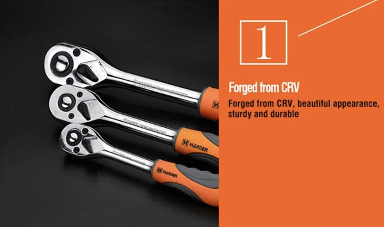 Llave trinquete reversible acero CRV 72 dientes mango ergo grip