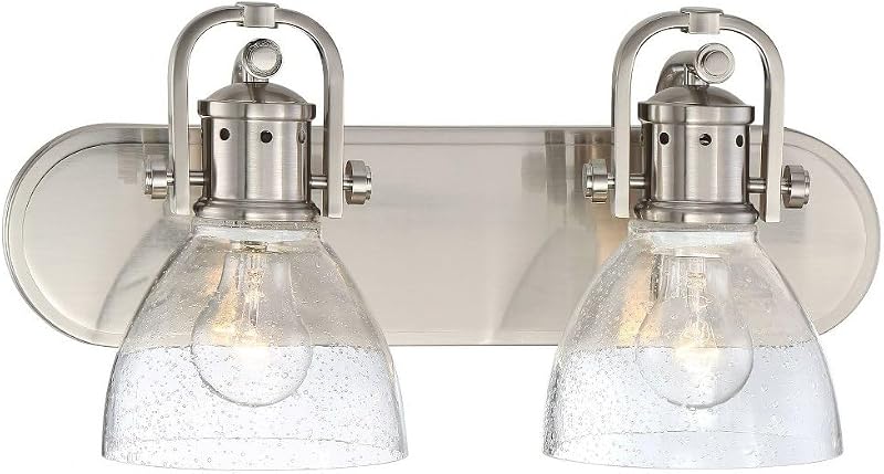 Lámpara pared baño 2 luces níquel cepillado