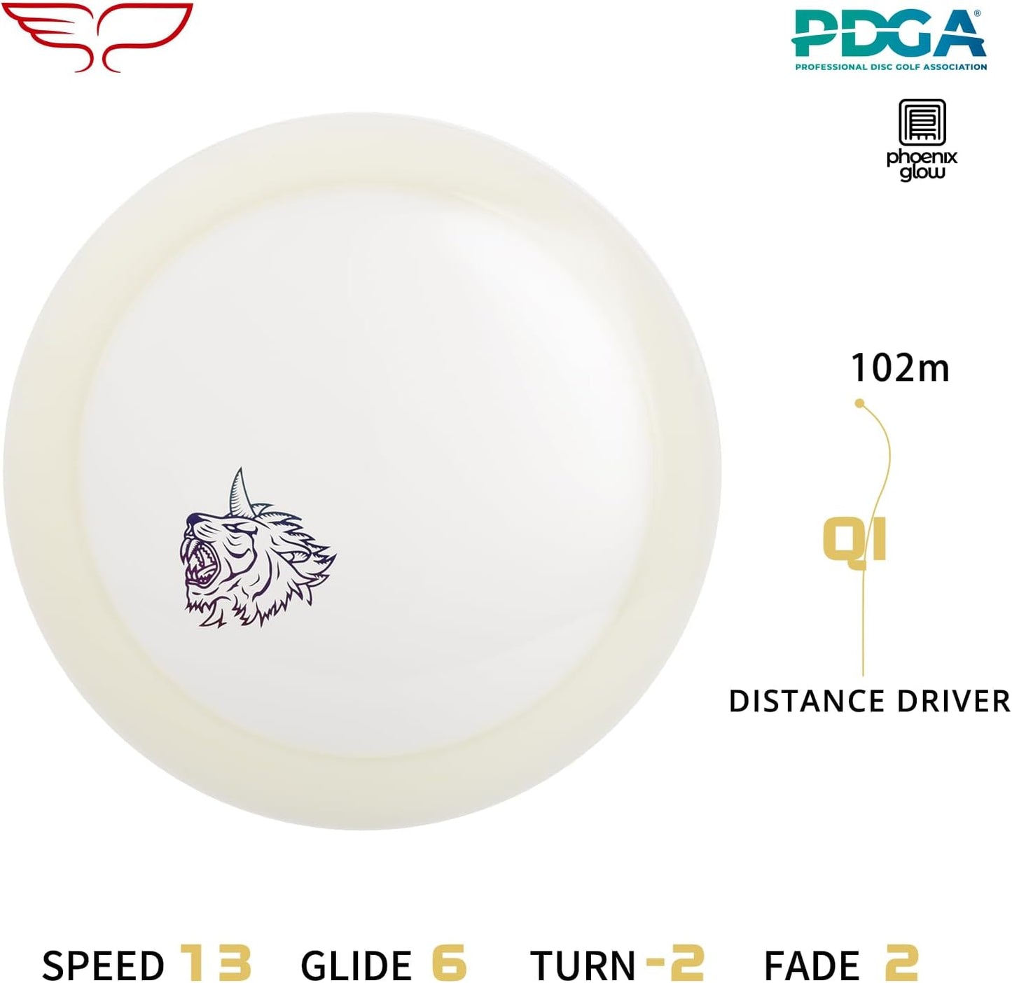 Conductor Qi golf PDGA plástico transparente