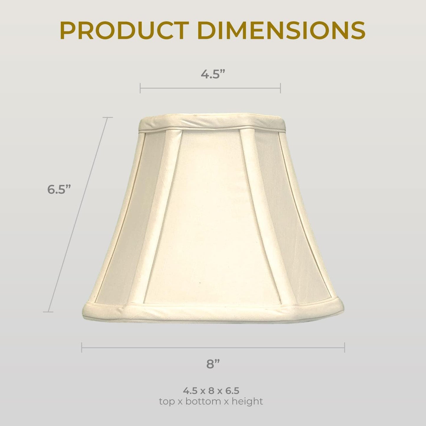 Pantalla básica para lámpara mesa 4.5x8x6.5pulg beige