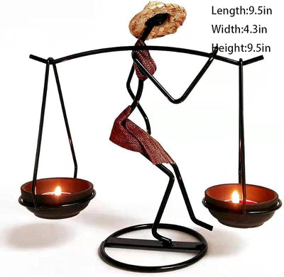 Portavelas metal negro candelabro decorativo mesa eventos