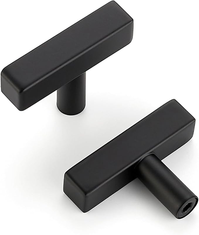 30 Pomos negros mate 2" para cajones cocina