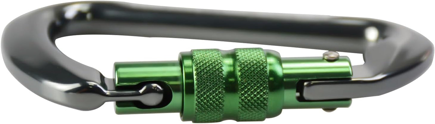 Mosquetón escalada bloqueo 30kN clip profesional resistente