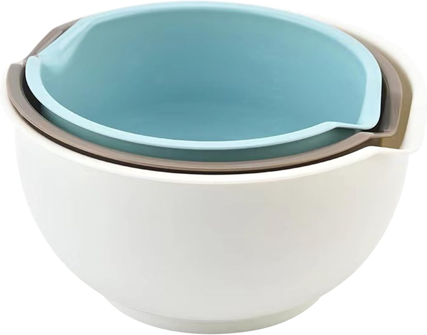 3 Pzas Cuencos Plástico Mezclar 1.5-2.5qt Base Antiderrap