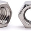 Tuercas hex acero inox 1/4-20 pulg paquete 100
