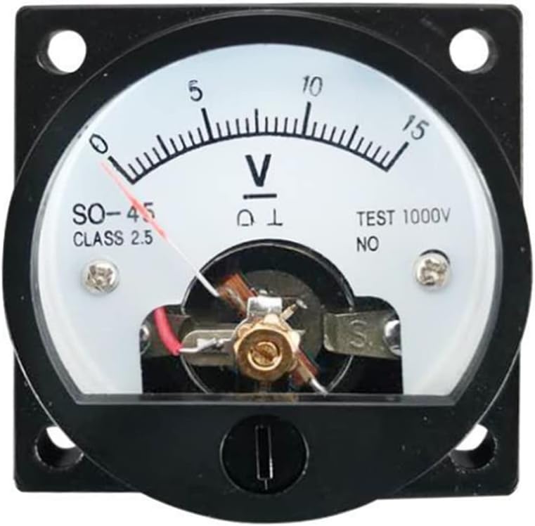 Medidor voltímetro analógico SO-45 DC 0-15V redondo negro