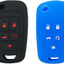 Funda silicona llavero Chevy con 5 botones negro azul