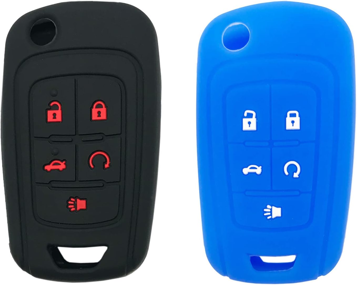 Funda silicona llavero Chevy con 5 botones negro azul