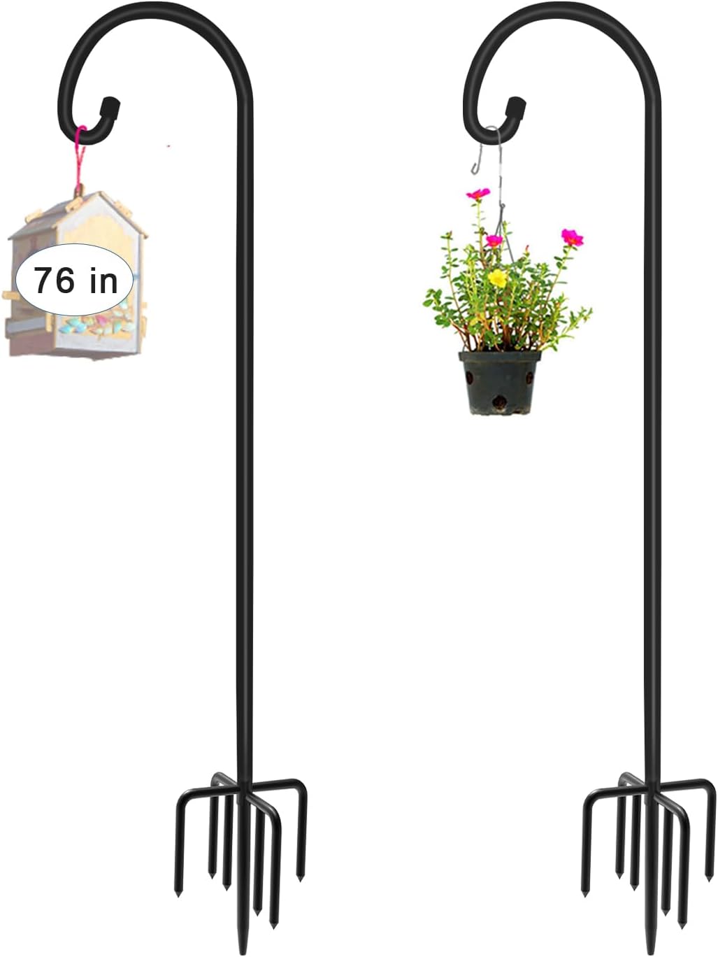 Gancho Pastor 76pulg Base 5 Puntas Pack 2 Estaca Jardín