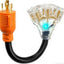 Cable adaptador RV 30A a 15/20A con indicador UL
