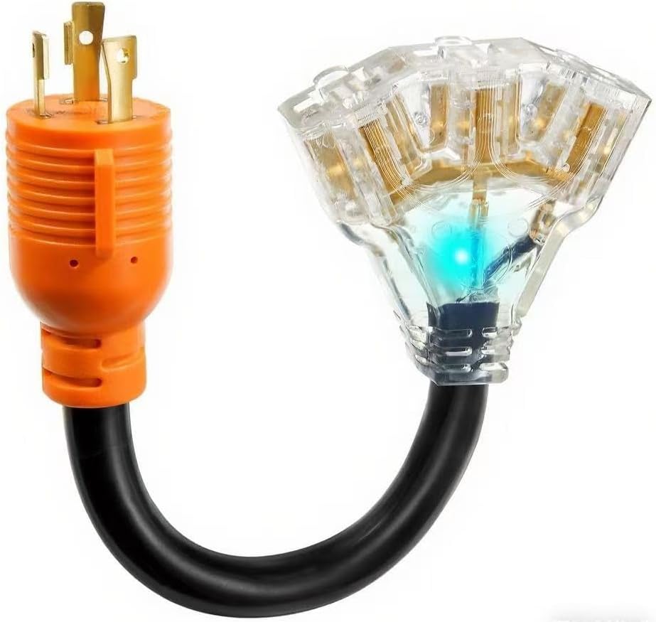 Cable adaptador RV 30A a 15/20A con indicador UL