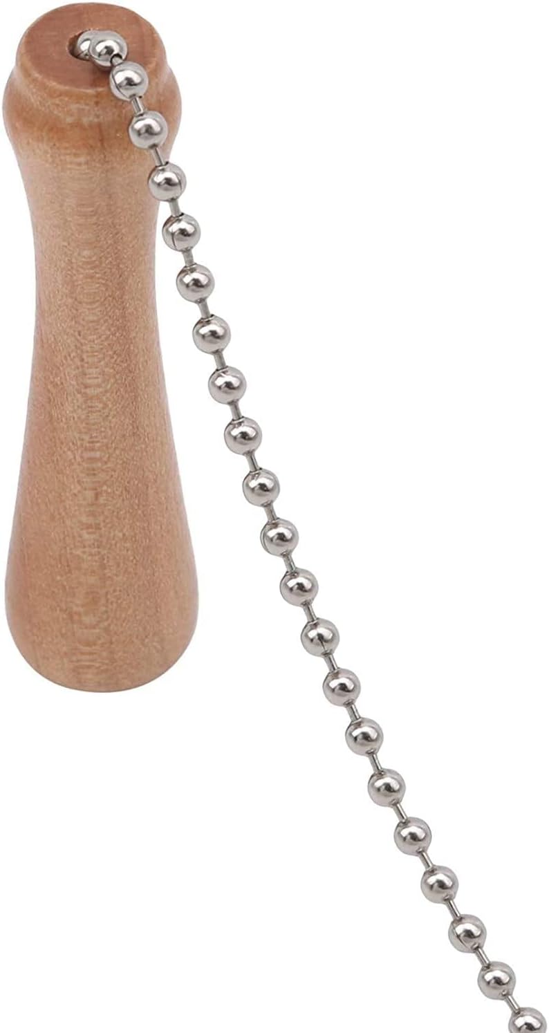 Extensión cadena cuentas con conector latón 12" madera