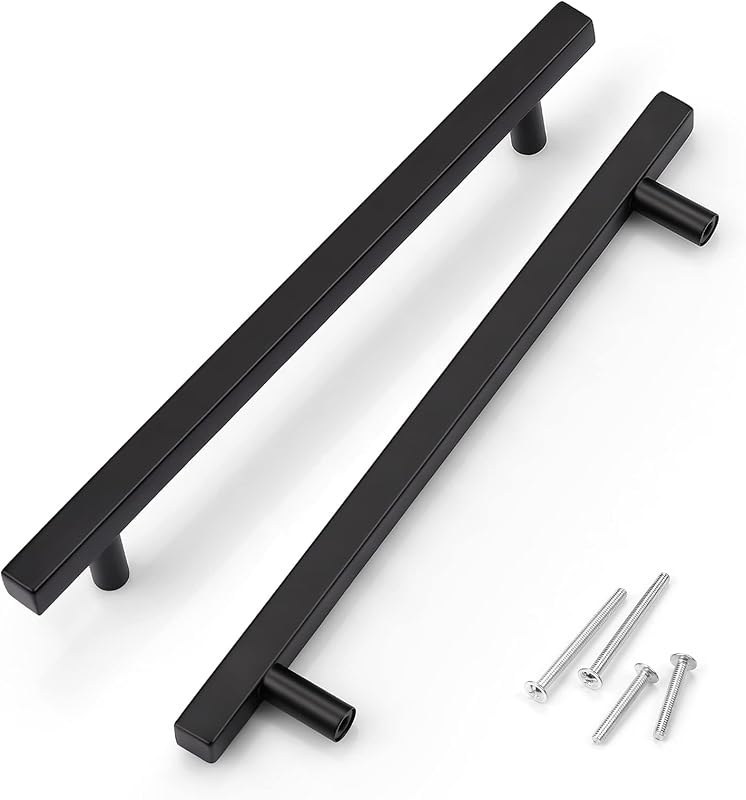 30 Tiradores Acero Inox 7.56" Negro Puertas Cajones