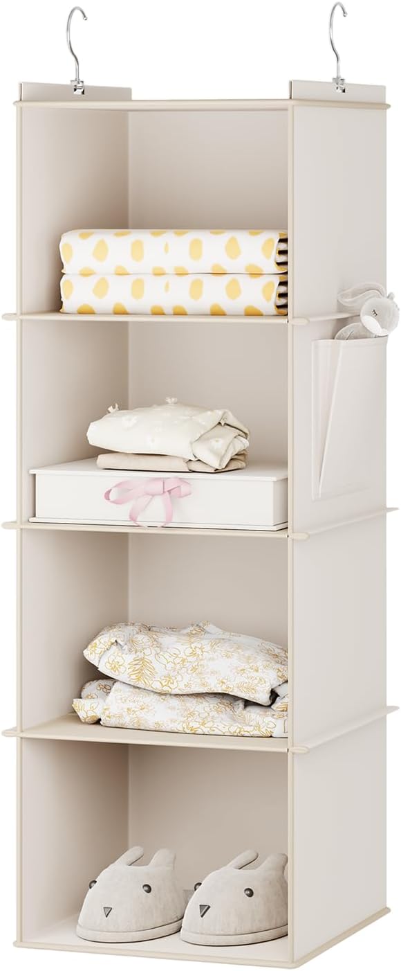 Organiz. colgante armario 4 estantes beige